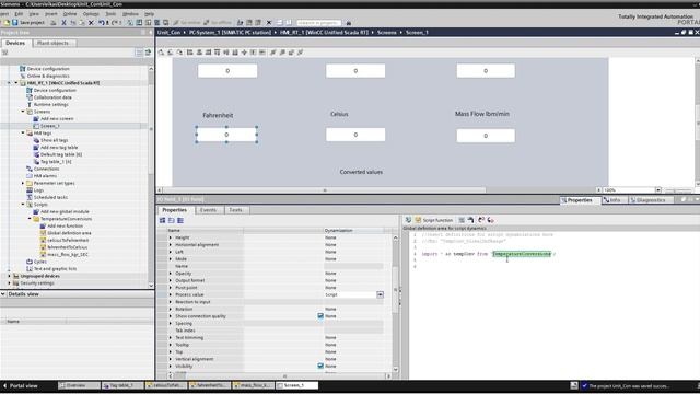 WinCC unified :- Engineering Unit Conversion Using Java Script смотреть онлайн