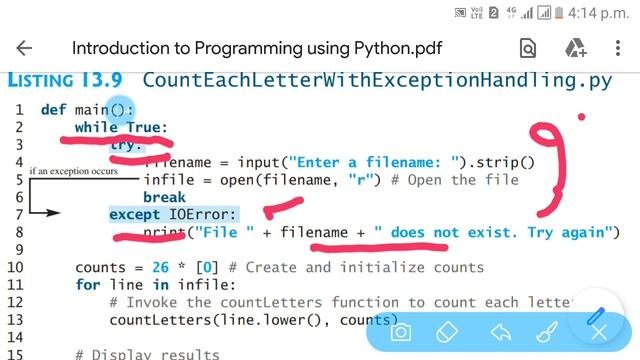 Exception handling example (simple program) in python (tamil)