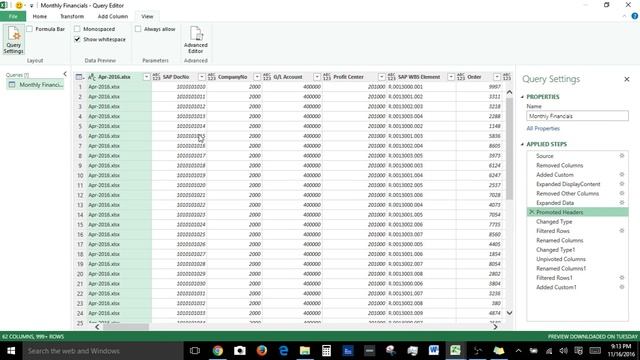 Introduction to Excel Power Query 1 (e), View ribbon