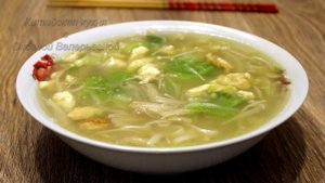 Суп с пекинской капустой и грибами Эноки. Китайская кухня с Оксаной Валерьевной.