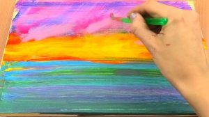 Как нарисовать простой пейзаж-Учебное пособие по рисованию акриловыми красками