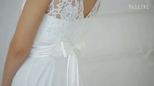 Белое вечернее платье с атласной юбкой от PAULAIN