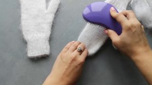 Как распушить варежки из мохера