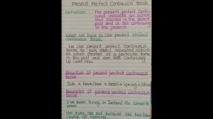 ENGLISH GRAMMAR of present perfect tense and present perfect continuous tense of detail information