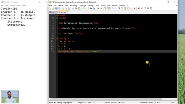 JavaScript full course | JavaScript Tutorial Chapter 3 - JavaScript Statement