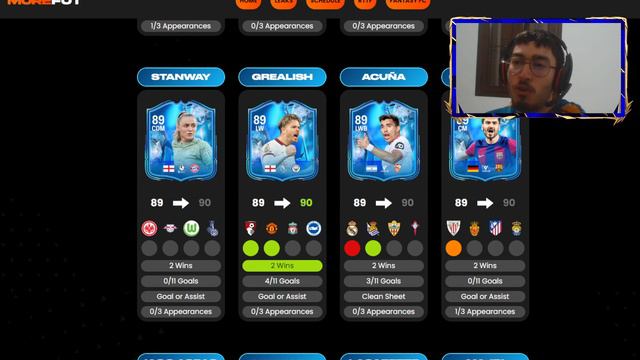 SEGUIMIENTO DE MEJORAS TRACKER CARTAS FUT FANTASY EA FC 24
