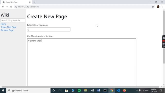 CS50W Web Programming with Python and JavaScript: Project 1 "Wiki"