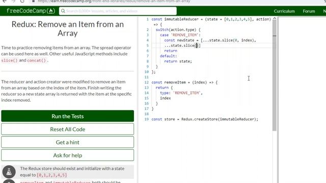 FCC: Redux: Remove an Item from an Array (16) смотреть онлайн