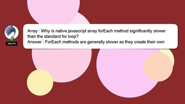 Array : Why is native javascript array forEach method significantly slower than the standard for lo