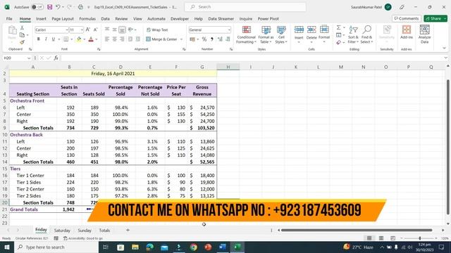 Exp19_Excel_Ch09_HOEAssessment - Ticket Sales 1.0 | Exp19 Excel Ch09 HOE | Pearson MyLabSolution