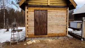 Баня своими руками. Обрешетка сруба под усадку. How to make a log cabin crate.