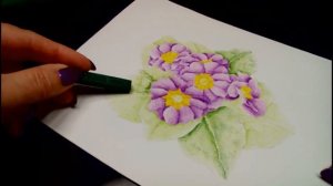 How To Paint A Primrose With Inktense In Purple