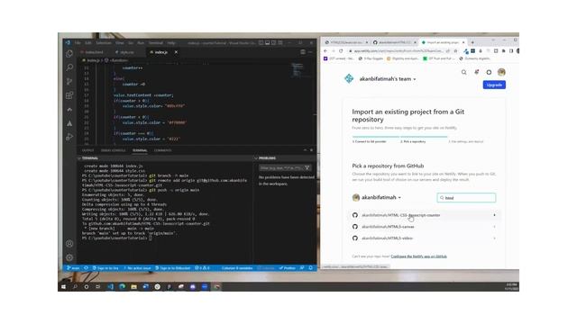 How to push code from VScode to GitHub and publish your website on Netlify смотреть онлайн