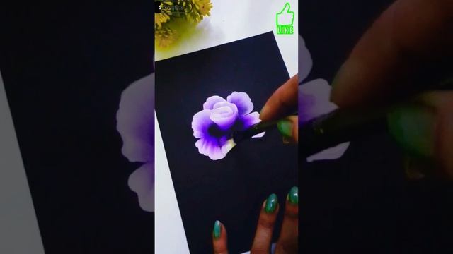 Easy One Stroke Art/One Stroke Flower Painting #viralshorts #shorts #viralvideo #art #shortsfeed