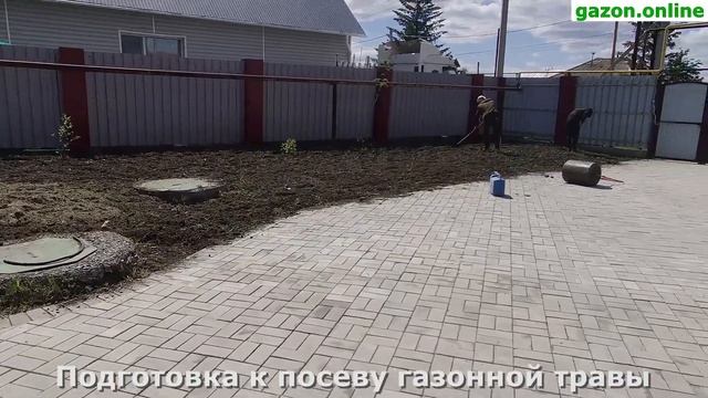 Посевной газон в Новосибирске. Подготовка почвы под газон. Католический костел, Мочище. смотреть онлайн