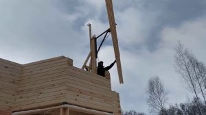 подъем бруса с помощью лебедки