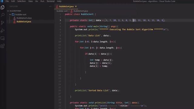 Beginner Algorithms With Java - Bubble Sort