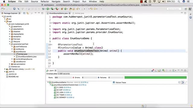 Demo - @EnumSource annotation in Parameterized Tests
