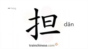 担 (dān) to carry, undertake; shoulder; take a respondibility