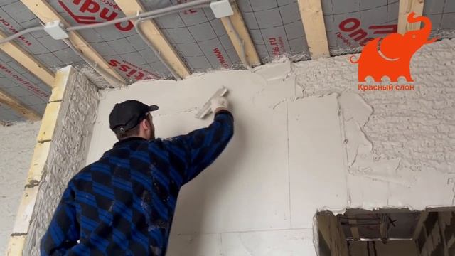 Механическая штукатурка стен. КП Николино Парк смотреть онлайн