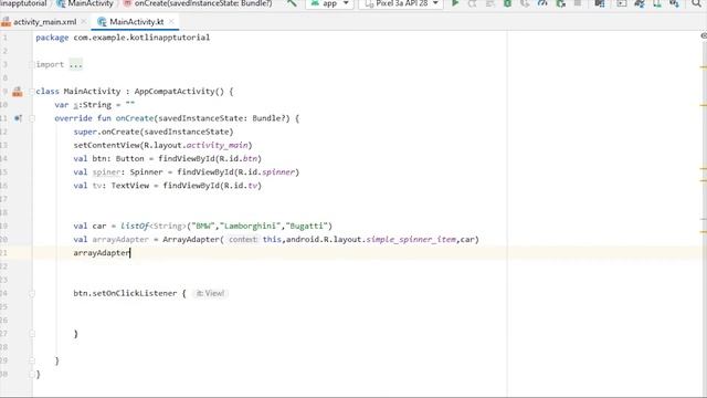 6 - Spinner in Android | Android Development Training in Kotlin