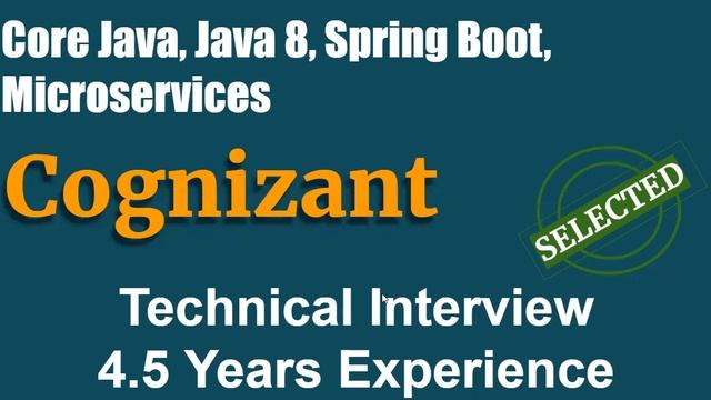 Core Java, Spring Boot, Microservice Interview Questions | Cognizant L1 Technical Interview