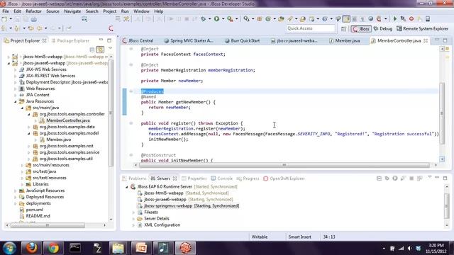 Java EE6, Openshift, JBoss Developer Studio Part 1 смотреть онлайн