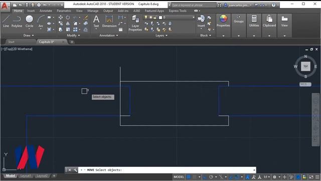10.- Making spaces for windows in AutoCAD. смотреть онлайн