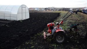 Вспашка огорода мотоблоком НМБ-1Н1 "Угра"