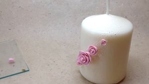 Декор свечей . Розы . Fimo / Decor wedding candles