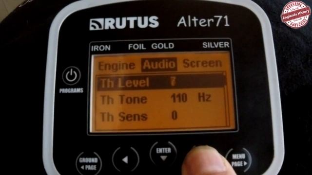 Rutus Alter 71, features and functions, metal detecting uk