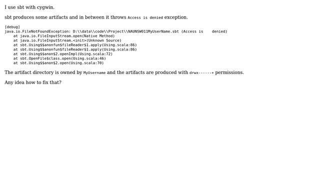 Running sbt in cygwin throws Access is denied exception? смотреть онлайн