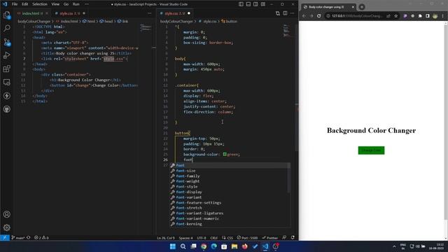 Creating a Background Color Change Effect with HTML, CSS, and JavaScript