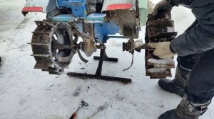 ?Мотоблок Нева МБ23__Тест переделанных грунтозацепов?.mp4
