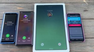 Four Phones EMUI 10 incoming Call Samsung S10e vs S9 /Samsung Tab8 & Lg Wing