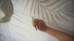 ???роспись стен акрилом? •ПАЛЬМОВЫЕ ЛИСТЬЯ•?