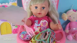 Куклы Пупсики Беби Бон Настя кушает сюрприз Май Литл Пони/Pretend Play with Baby Born Doll/ЗырикиТ
