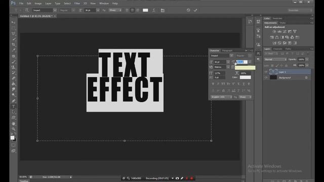 TEXT effect Inner shadow Photoshop new