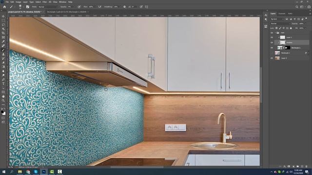 Replacing Kitchen Backsplash With New Texture - Photoshop Post Production Tutorial смотреть онлайн