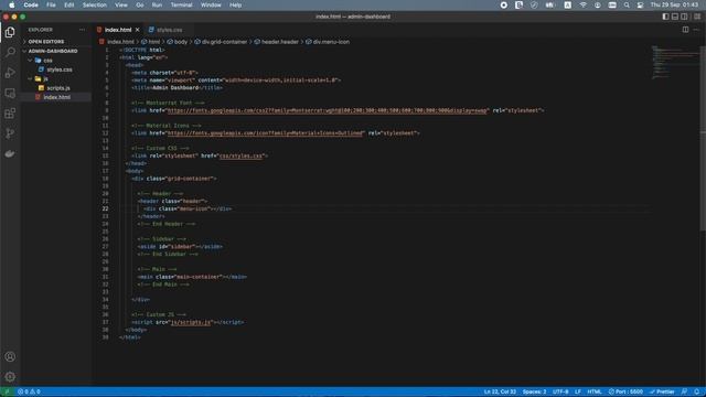 HTML CSS JavaScript Tutorial for Beginners | Build Admin Dashboard From Scratch