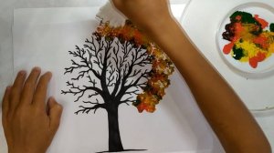 ОСЕННЯЯ КАРТИНА за 5 минут с шаблонами. ОСЕННИЕ ПОДЕЛКИ.DIY