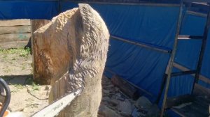 Резьба бензопилой Скульптура в дом медведь