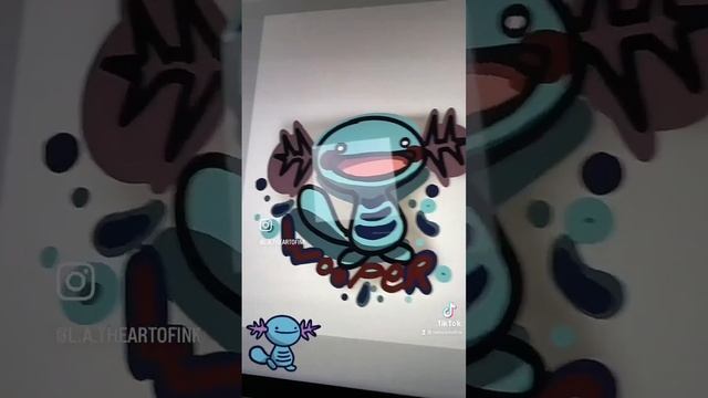 The COLORFUL and cutest Wooper Pokémon TATTOO design !! #pokemon #stuttgart #legandarypokemons #art