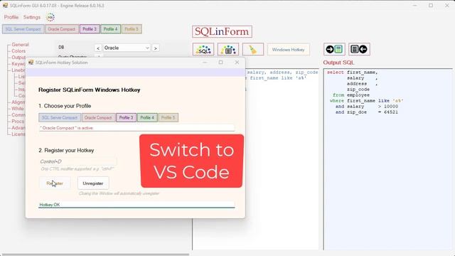 SQLinForm Demo with VSCode