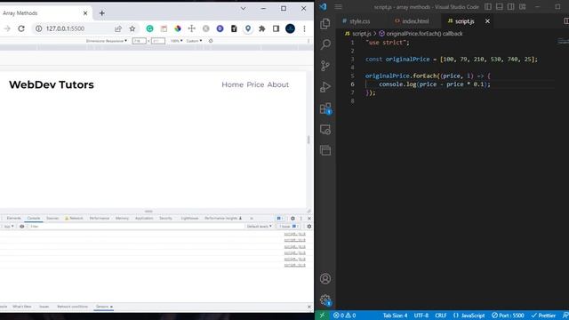 ES6 forEach Array Method in JavaScript Tutorial
