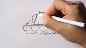 Как нарисовать Танк ручкой КВ-5