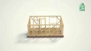 Проект каркасной бани 3х6м анимированный 3д