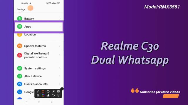 Realme C30 Dual Whatsapp || Realme Second Whatsapp || Clone Whatsapp (RMX3581)