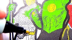 Justice League Heroes Of The Galaxy Coloring Pages Colored Markers | Justice League Coloring Pages