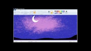 Картина "Одуванчики под луной" в графическом редакторе на компьютере